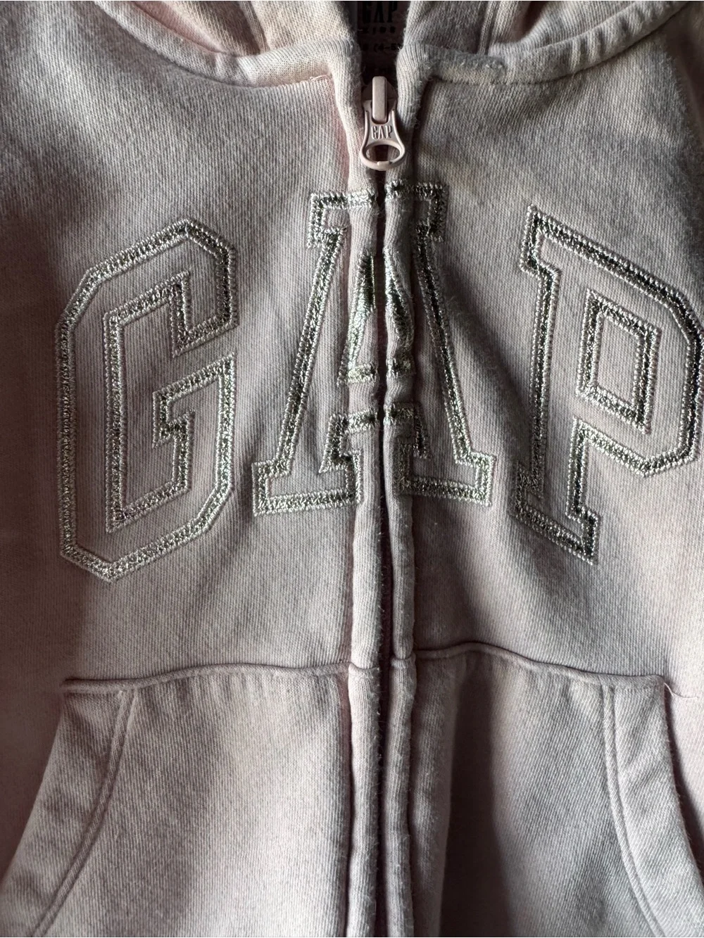 Gap Kids Girls Pink Sherpa Lined Hoodie & Gray Jogger Sweatpants Set XS 4-5